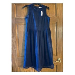 Navy lace maternity dress